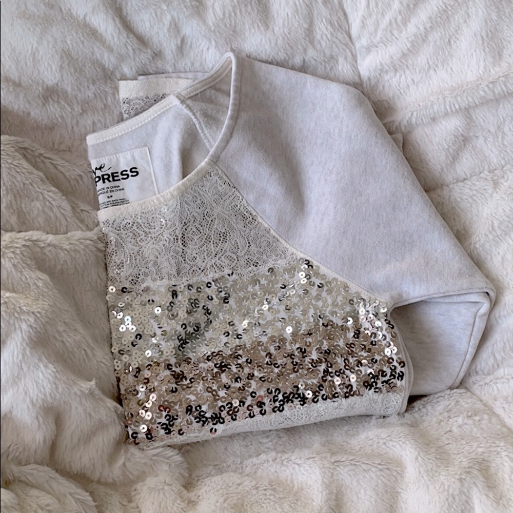 Express Love Collection Sequin sweatshirt